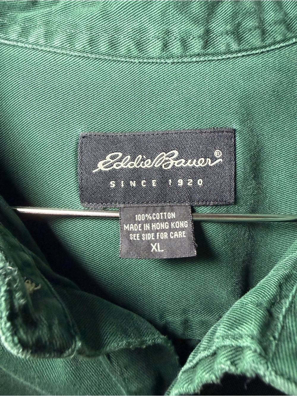 Eddie Bauer Men’s Green Flannel Shirt Button-Down Size XL | Outdoors Classic - Picture 3 of 10